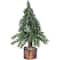 Northlight; 7.5" Unlit Frosted Icy Pine Christmas Tree with Jute Base; Category:Christmas Tabletop & Accent Trees; Image:2